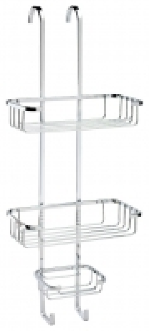 Croydex Rust Free Chrome Hook Over 3 Tier Shower Basket - 25