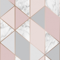 Wickes  Sublime Marble Geometric Pink Wallpaper 10m