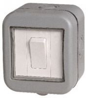 Wickes  Masterplug IP55 10A Single Exterior 2 Way Switch - Grey