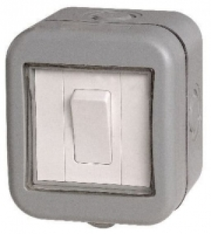 Wickes  Masterplug IP55 10A Single Exterior 2 Way Switch - Grey