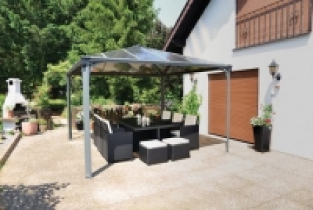 Wickes  Palram - Canopia Palermo Polycarbonate Garden Gazebo Grey - 