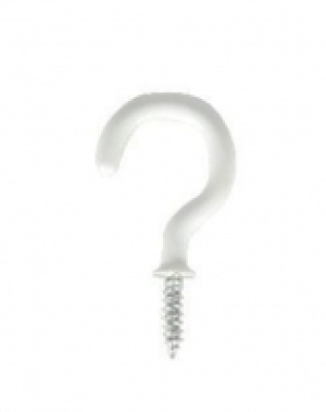 Wickes Shouldered Cup Hooks - White 38mm Pack of 10