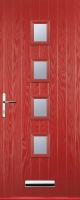 Wickes  Euramax 4 Square Right Hand Red Composite Door - 880 x 2100m