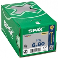 Wickes  Spax Pz Countersunk Yellox Screws - 6x80mm Pack Of 100