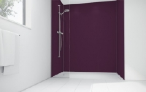 Wickes  Mermaid Plum Matt Acrylic 3 sided Shower Panel Kit 1200mm x 