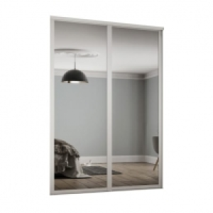 Spacepro 762mm White Shaker Frame Single panel Mirror Slidin