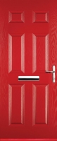 Wickes  Euramax 6 Panel Left Hand Red Composite Door - 920 x 2100mm