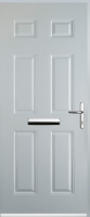 Wickes  Euramax 6 Panel Left Hand White Composite Door - 840 x 2100m