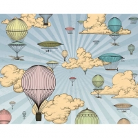 Wickes  ohpopsi Vintage Hot Air Balloons Wall Mural - L 3m (W) x 2.4