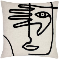 Homebase 100% Polyester Abstract Face Cushion - 43x43cm