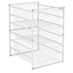 Steel 3 Wire Baskets Storage Tower