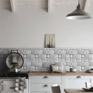 Homebase Glass HoM Geo Moroccan Black & White Mosaic Tile - 297 x 297mm