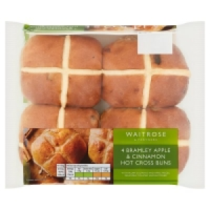 Waitrose  Waitrose 4 Apple & Cinnamon Hot Cross Buns