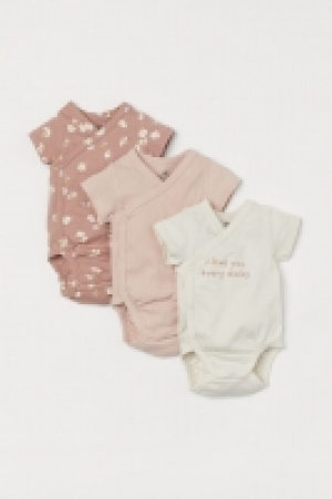 3-pack wrapover bodysuits £6.00