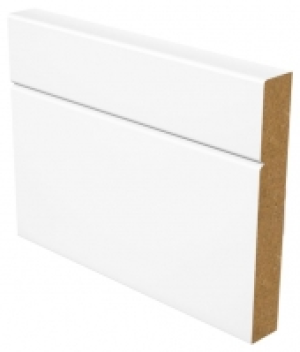 V-Groove White MDF Skirting - 18mm x 144mm x 4.2m