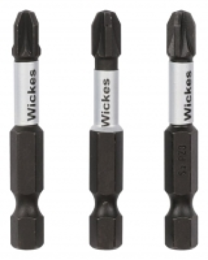 Wickes Impact Screwdriver Bit PZ3 - 50mm - Pack of 3