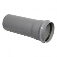 Wickes  FloPlast 110mm Soil Pipe Single Socket 1m - Grey