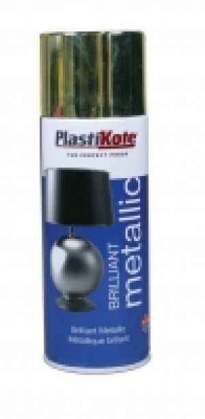 Wickes  Plastikote Brilliant Metallic Spray Paint - Gold 400ml