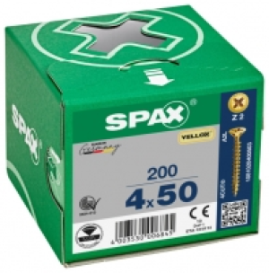 Wickes  Spax Pz Countersunk Yellox Screws - 4x50mm Pack Of 200