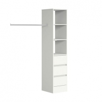 Wickes  Spacepro Wardrobe Storage Kit Tower Unit with 3 Drawers Whit