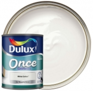 Wickes  Dulux Once Satinwood Paint - White Cotton - 750ml
