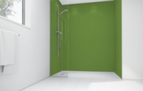 Wickes  Mermaid Forrest Green Matt Acrylic Shower Single Shower Pane