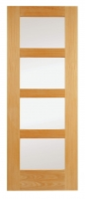 Wickes Marlow Glazed Oak Veneer 4 Panel Shaker Internal Door