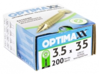 Optimaxx Pz Countersunk Zinc & Yellow Passivated Woodscrew -