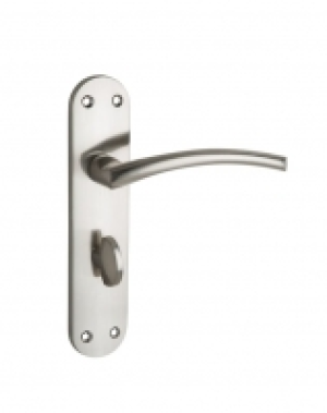 Wickes  Wickes Dante Bathroom Door Handle - Satin Nickel 1 Pair