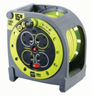 Masterplug Pro-XT 4 Socket Cassette Reel High Visibility Cab £24.00