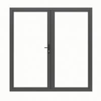 Wickes  JCI Aluminium French Door Grey Inwards Opening - 2090 x 1190