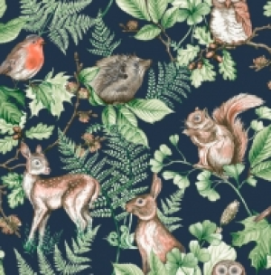 Wickes  Superfresco Easy Woodland Animals Navy Wallpaper 10m