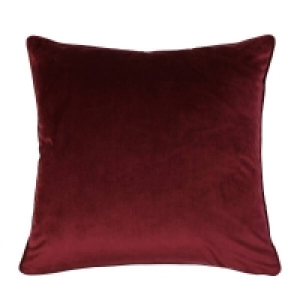 Homebase (h)58 X (w)58cm Large Plain Velvet Cushion - Claret - 58x58cm