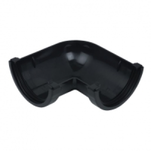 FloPlast 112mm Round Line Gutter Angle 90° - Black