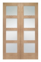 Wickes  Wickes Marlow Fully Glazed Oak 4 Panel Rebated Internal Door