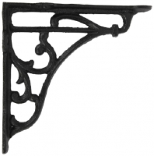 Ornate Black Railway Shelving Bracket - 270 x 270mm