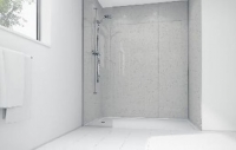 Mermaid White Sparkle Gloss Laminate 3 sided Shower Panel Ki £688.80
