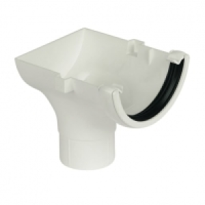 FloPlast 112mm Round Line Gutter Stop End Outlet - White