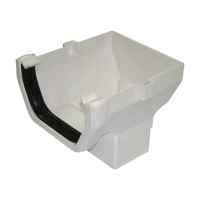 Wickes  FloPlast 114mm Square Line Gutter Stop End Outlet - White