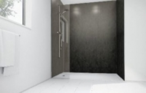 Mermaid Obsidian Gloss Laminate 3 sided Shower Panel Kit 900 £621.60
