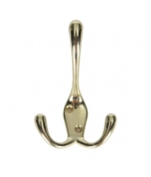 Wickes Three Pronged Screwed Hook - Brass