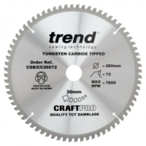 Trend CSB/CC26072 72 Teeth Extra Fine Finish Craft Mitre Saw