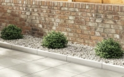 Wickes  Marshalls Round Smooth Edging Stone White - Sample