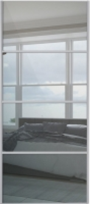 Spacepro Sliding Wardrobe Door Silver Framed Four Panel Mirr £210.00