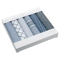 Partridges Le Chateau Le Chateau Cotton Handkerchiefs, Assorted Grey Check, Box of