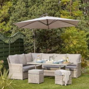 Florence Grey Rattan Garden Corner Sofa Set £900.00