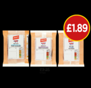 Jacks Sausages Cumberland Pork, Pork, Reduced Fat Pork, Linc