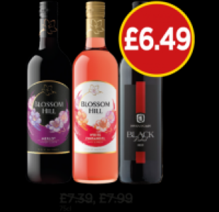 Blossom Hill Merlot, White Zinfandel, McGuigan Black Label R