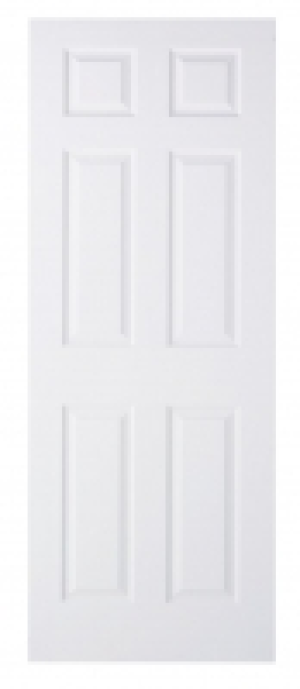 Wickes  Wickes Lincoln White Grained Moulded 6 Panel Internal Door -