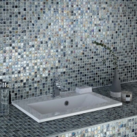 Wickes  Wickes Shimmer Hammered Grey Glass Mosaic Tile - 300 x 300mm